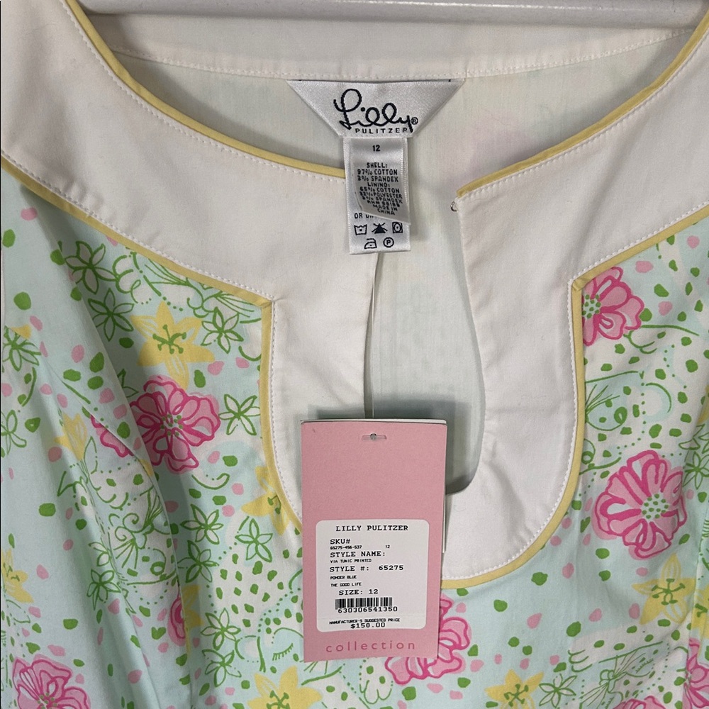 NWT Lilly Pulitzer The Good Life Cats Floral Tank - Picture 3 of 6